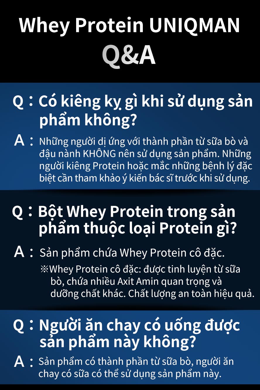 Bột whey protein UNIQMAN thích hợp cho vận động viên, gymer, tập thể hình