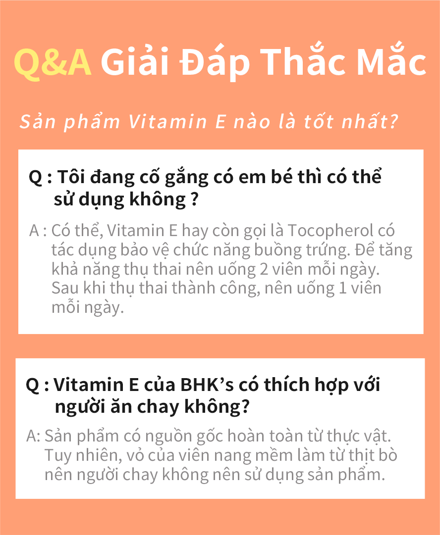 Vitamin E BHKs duy trì thanh xuân