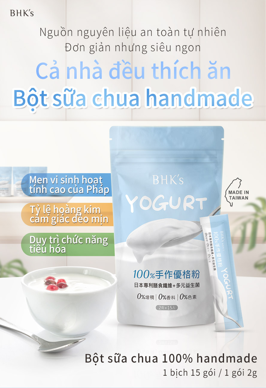 bột sữa chua handmade tự nhiên thích hợp cho cả gia đình cùng ăn