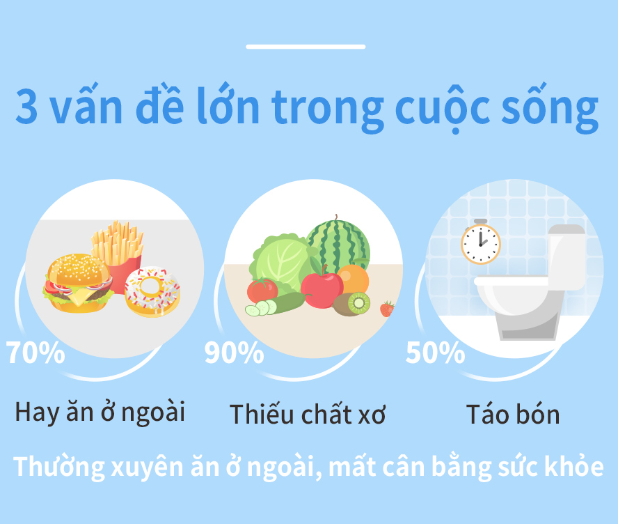 thích hợp cho những người ăn uống không điều độ, thiếu chất xơ