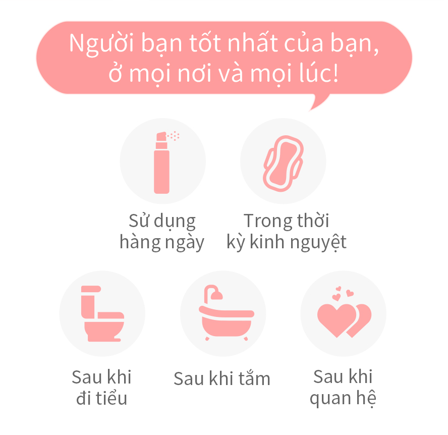 có thể dùng hằng ngày, trong kỳ kinh, sau khi đi vệ sinh, sau khi tắm, sau khi quan hệ tình dục